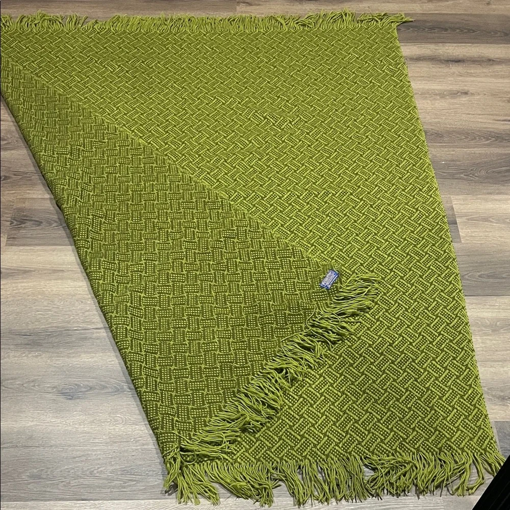 Green Woven Pendleton throw blanket